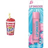 Lip Smacker Coca Cola Strawberry Fanta Strawberry Cup Lip Balm Bundle with Cotton Candy Flavored Lip Balm