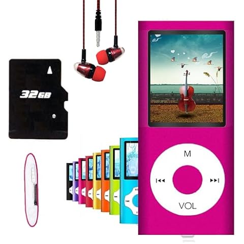 MP3 Player / MP4 Player, Hotechs MP3 Music Player with 32GB Memory SD Card Slim Classic Digital LCD 1.82'' Screen Mini USB Port with FM Radio, Voice Record Cover