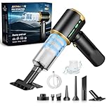 Cordless Car Handheld Vacuum: Car Vacuum Cleaner with 16000Pa Ultra-Strong Suction, Brushless Motor & HEPA Filter - Lightweight Design for Drivers and Office Workers - Dark Black