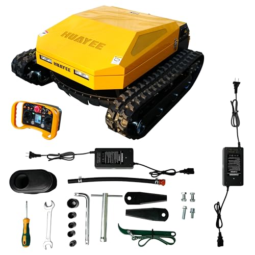 HUAYEE Remote Control Lawn Mower, Robotic Brush Cutter Tracked Mower