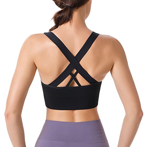 Image of Sports Bra, Workout Tops for Women, Medium Impact Strappy Padded Sports Bras for Women High Support