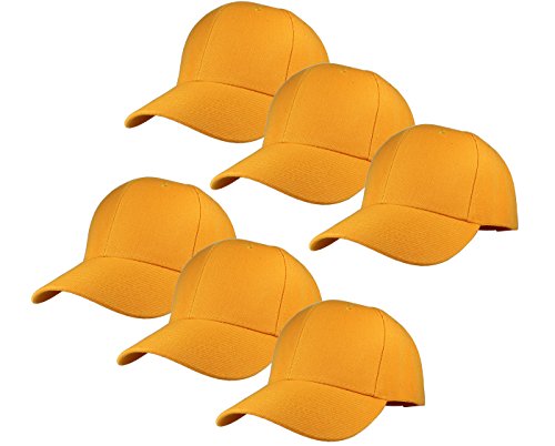 Image of Gelante Plain Blank Baseball Caps Adjustable Back Strap Wholesale Lot 6 Pack