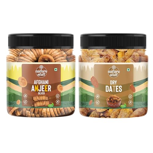 Image of nature stuff Combo Of Anjeer Silver (100 GM) & Gourmet Seedless Omani Dates (Khajur)100g