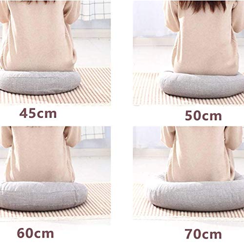 Almohada de piso redonda en lino premium para decoración elegante 6