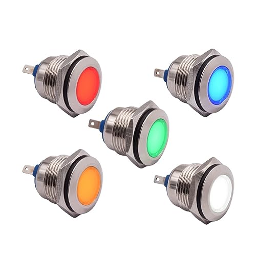 Indicateur LED 16mm blanc pour tableau de bord bateau 220V