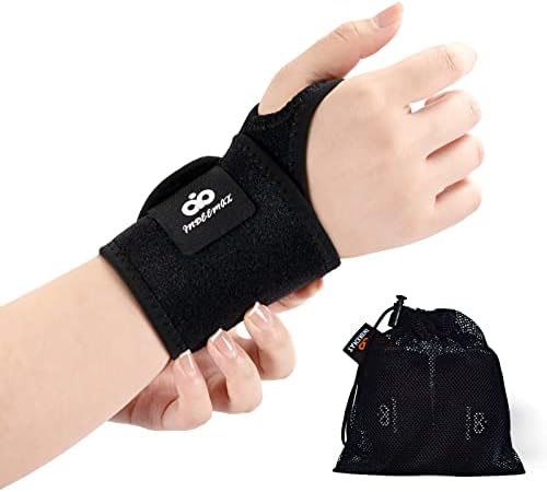 INDEEMAX 2 Pack Copper Wrist Brace Support for Carpal Tunnel, Pain Relief, Arthritis, Tendonitis, Adjustable Wrist Braces Compression Wraps Both Hands, Fit for Men and Women, Black