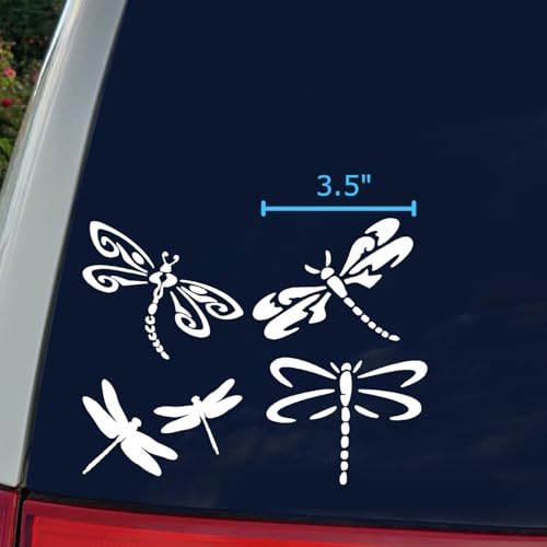 Image of Dragonfly Decals 4 Pack (White, Small ~3.5 inch)