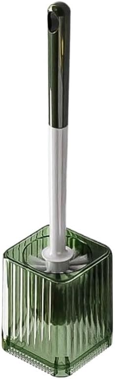 Toilet Brush Plastic Transparent Toilet Brus Holder Set with Round Brush Head Wall or Floor Standing Toilet Brush and Holder