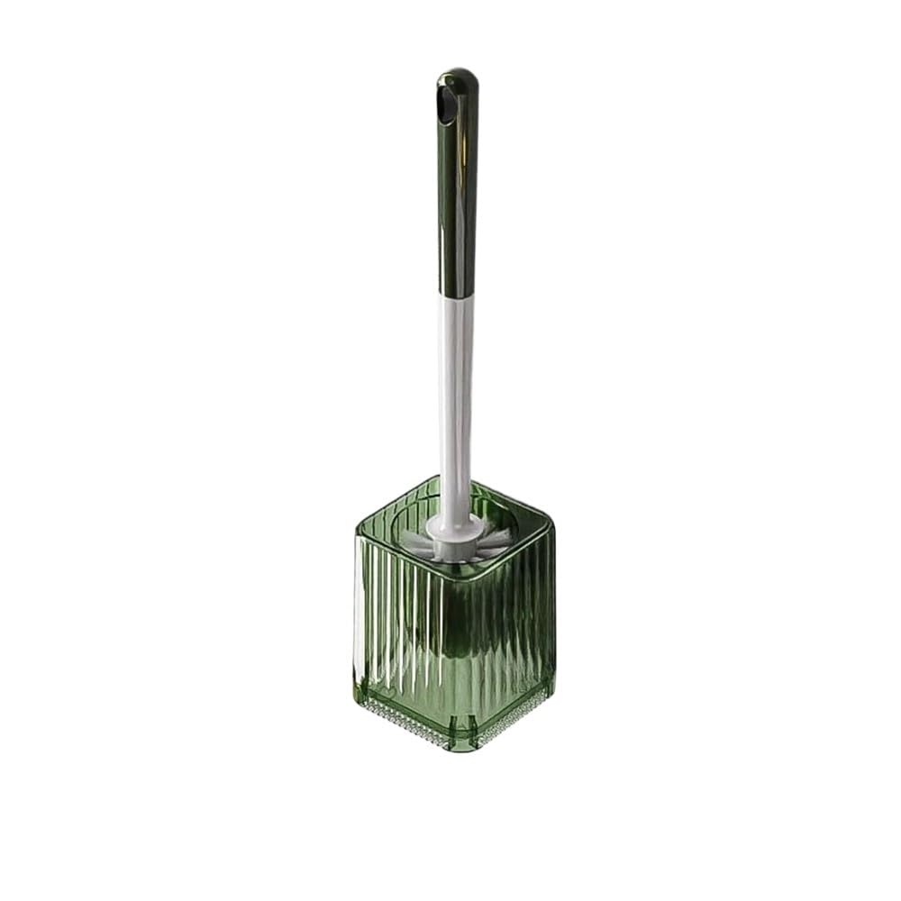Toilet Bowl Brush Plastic Transparent Toilet Brus Holder Set with Round Brush Head Wall or Floor Standing