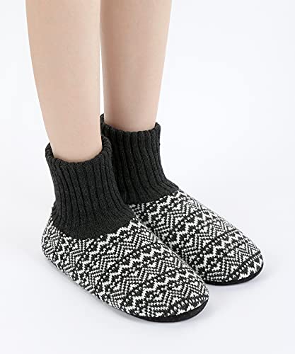 Panda Bros Slipper Socks For Women With Grippers, Fuzzy Womens Slipper Booties With Non Slip Bottoms, Cozy Warm House Slippers(Mixed Color, 8-10) #TOP5