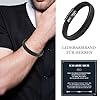 MANVEN Armband für Männer Geschenk für Ihn Lederarmband Herren mit Gravur Ich Liebe Dich Valentinstag Geburtstagsgeschenk Geschenk für Ihn Freund Mann Ehemann Jahrestag Weihnachten für Männer 22.5cm #3