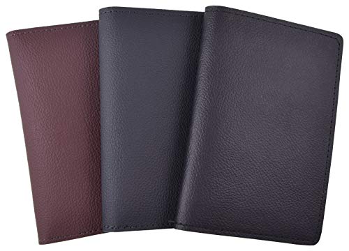 orgaexpert KFZ-Schein Schutzhülle, echtes Leder KFZ Fahrzeugschein Mappe Ausweisetui, Kartenhülle (Blau)