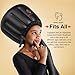 ELEGANTY Soft Bonnet Hood Hairdryer Attachment with Headband that Reduces Heat Around Ears and Neck to Enjoy Long Sessions - Used for Hair Styling, Deep Conditioning and Hair Drying (Black)