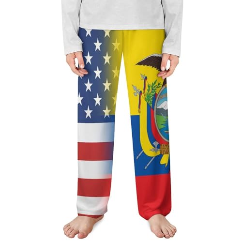 American And Ecuador FlagChildren's Casual Pajamas120CM