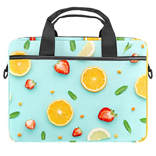 Sac à bandoulière pour ordinateur 13 à 14.5 pouces avec motif fruits et menthe de 28x36.8 cm