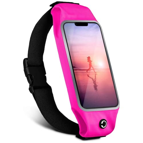 Ceinture de course tactile et étanche rose pour portable iPhone 17e moex