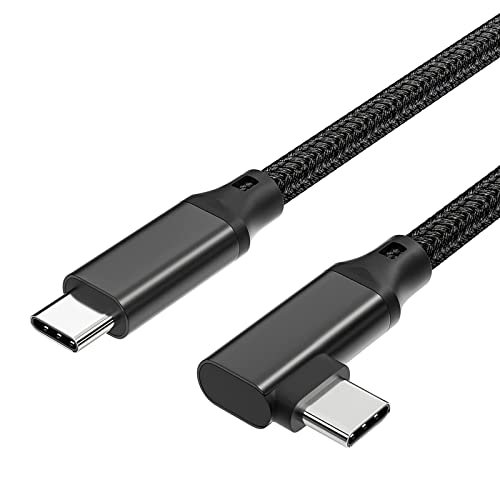 USB C Type C ケーブル (1M, ブラック) L字【20Gbps転送 100w急速充電 4K@60Hz映像出力 PD3.0/QC3.0対応 】タイプc ケーブル 【編組ナイロン 】MacBook/MacBook Pro/iPad Pro/Nintendo Switch/Xperia/Galaxy/Google Pixel等Type-C機種対 超高耐久