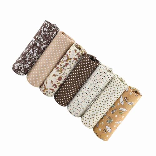 Flannel Plaid Fabric Fat Quarter Bundle, 7pcs 25 * 25cm