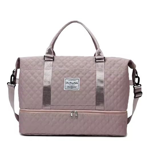 Bolsa de Viagem Esportiva Feminina, Grande Capacidade, Compartimento com Zíper, Azul Marinho (lÍLAS)