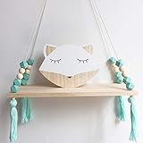 Étagère Murale-Ménage pour Enfants Chambre Et Bureau Étagère Suspendue en Bois Corde Balançoire Étagère Flottante Murale
