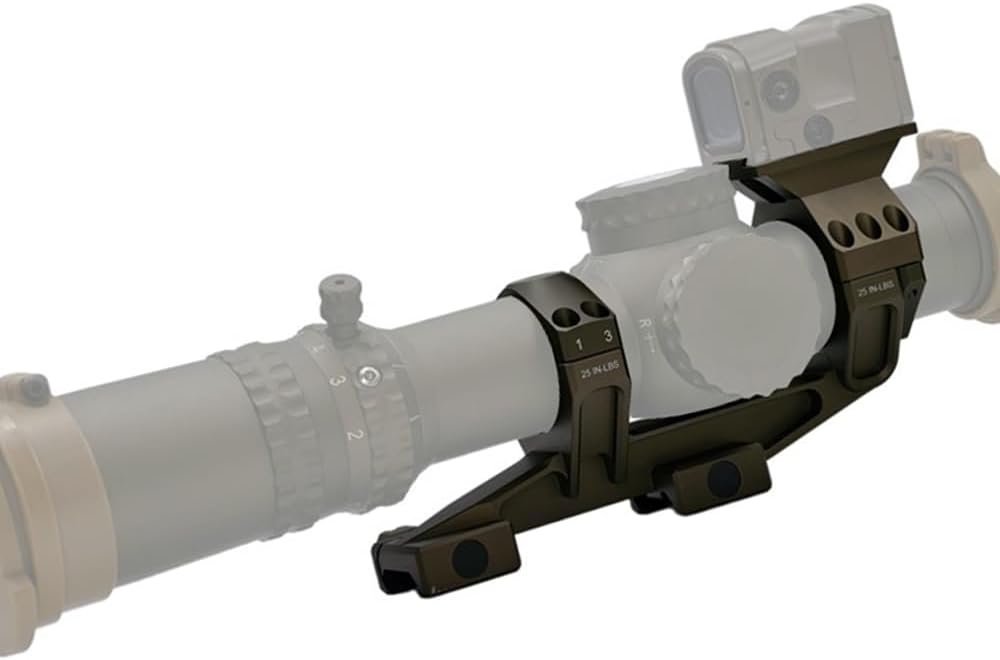 Ultra LPVO Cantilever Scope Mount for ATACR/VUDU/NXS & More Riflescopes, 30mm/34mm Dual Rings, 1.54"/1.93" Height, w/Top Rail for ACRO P2 Red Dot Sight, 7075 Aluminum, Fits 20mm Picatinny Rail