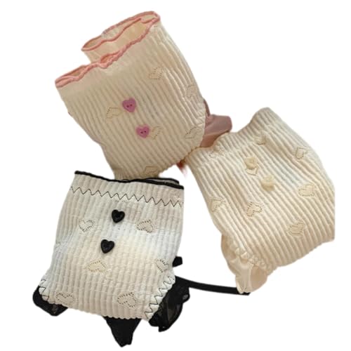 Cute Lace Ruffled Underwear for Teen Girls,Heart-printed Panties,Mid Rise Breathable Cotton Crotch Briefs,3 Pack