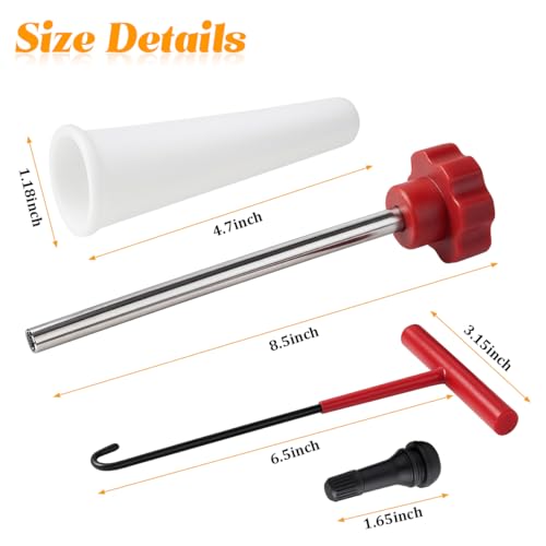 Image of 7PCS Tire Valve Stem Tool Kit Replacement Installation Set Red
