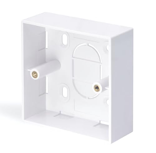 LEENUE Back Box 32mm Deep, Single Gang Ethernet Socket Wall Box, Surface Mounted for Ethernet Network Faceplate White (86mm x 86mm x 32mm)