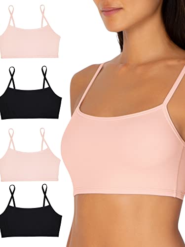 Image of Smart & Sexy Women's Naked Bralettes for Women, Multi Pack, Comfortable Bras for Women with No Underwire, Bralette Sets Have Multiple Bras in Each Bralette Pack Blushing /Blushing /Black /Black L /XL