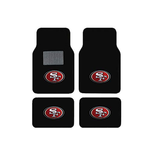 San Francisco 49Ers Embroidered Logo Carpet Floor Mats. Wow Logo on All 4 Mats.