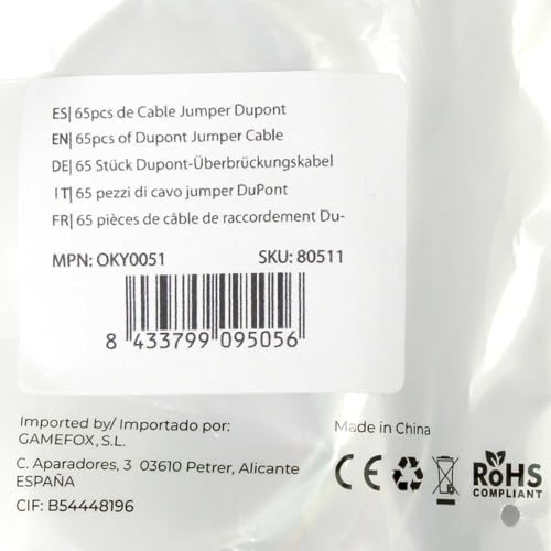 OcioDual 65x Cables Jumper, Cables de Puente para Placas Prototipo Protoboard, Microcontroladores Pi Breadboard, Placas de inserción, Jumperpic Arduin Solderless Rasberry - imagen 7