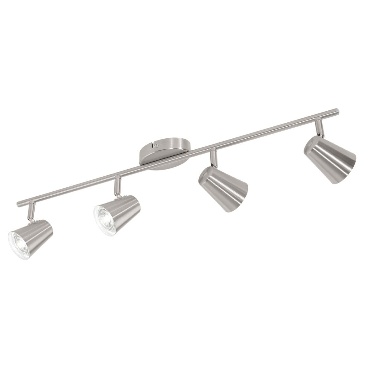 Nozzy Modern Indoor Ceiling Spotlight, 3 Light Sources, Round Silver Downlight, 29 x 29 x 13 cm
