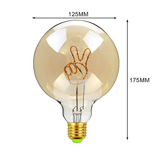 Ampoule LED vintage Edison G125 culot E27 dimmable 220V rétro lampe - 4