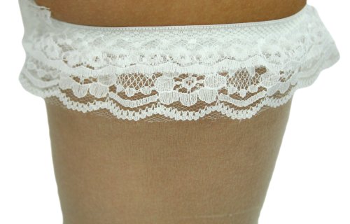 Image of ToBeInStyle Women's Sheer Banded Thigh High Socking w /Opaque Band