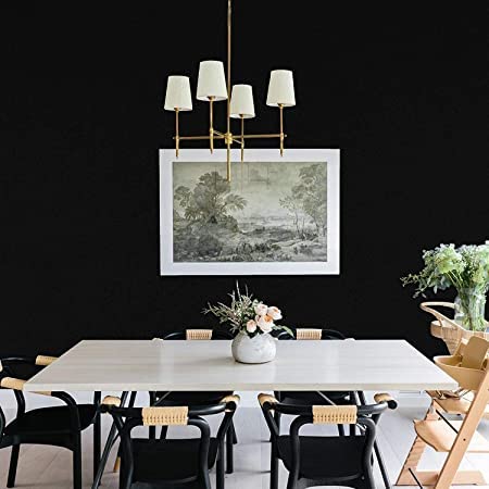 Image of HOME13 Matte Wallpaper Stick and Peel for Bedroom Solid Contact Paper Self Adhesive Wallpaper Peel and Stick Removable Wall Paper (2Feet 216Inches, Matte Black Wallpaper)