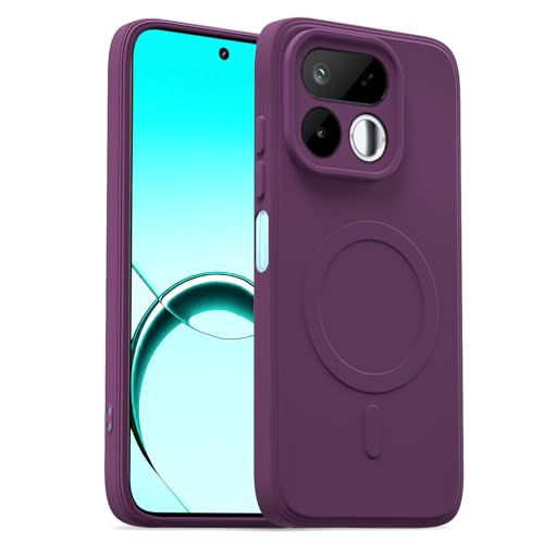 Image of Pikkme Back Cover for Realme 16T 5G Soft Matte Silicone Mag-Safe Design (Mag-Safe Not Support) Camera Protection | Slim Fit Bumper Cover (Purple)