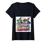 Femme Witches Be Trippin Costume de sorcière effrayant pour Halloween T-Shirt avec Col en V