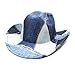Owl's-Yard Unisex Fashion Easy Matching Cowboy Hat Wide Brim British Style Jazz Hat for Couples Denim Bucket Hats (A-Navy Blue, ONE Size)