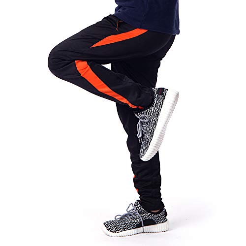 Andoer Calça de corrida masculina calça de moletom cônica slim fit com bolso esportivo, basquete, es