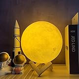 【Perfekte Handwerkskunst】 Die fortschrittliche 3D-Drucktechnologie sorgt für ein perfektes Mondoberflächenbild. Es scheint ein echter Mond in Ihrem Zimmer. Die Mondlampe ist nicht aus Formen hergestellt. Sie können sicher sein, dass es in höchster Qualität hergestellt wird.