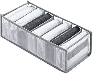 bolukets Clothes Drawer Organisers for Jeans T-shirt Pants Leggings Clothes, 7/9 Grids Foldable Closet Wardrobe Dresser Storage Boxes Large Size Drawer Dividers with Handle
