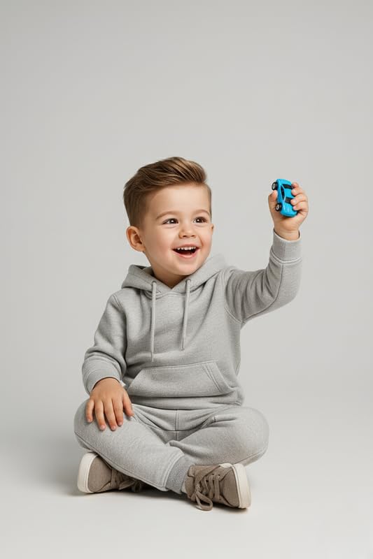 Image of Kids Hoodie Sweatshirt, Boys & Girls Relaxed Fit Wool Hooded & Round Neck Sweatshirt