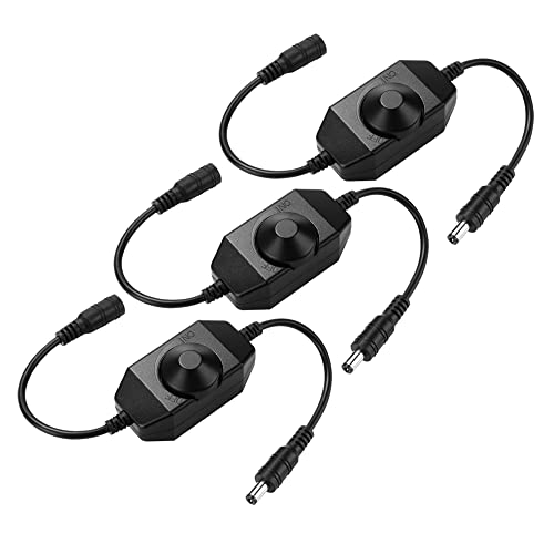 [3 Pack] Keygma Led Strip Light Dimmer, Dc 12V-24V Dimmer Switch For Strip Lights 2835 3528 5050 5630 5730 3014, Single Color #TOP7