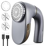 POPCHOSE Fabric Shaver, Lint Remover for Clothes, Lint Shaver with 6-Leaf Blades, 2 Speed Sweater Shavers to Remove Pilling for Clothing, Couch, Furniture, Fuzz, USB Rechargeble, Gray…