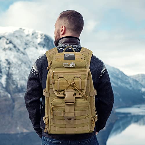 Leisontac 32L Military Tactical Backpack, 500D Lightweight Nylon Backpack, Molle Waterproof Camping Assault Pack, Laptop Rucksack #TOP1