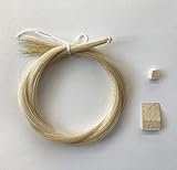 MI&VI Premium Quality Mongolian Horse Hair for Violin, Viola Bows - Unbleached, White 29.5