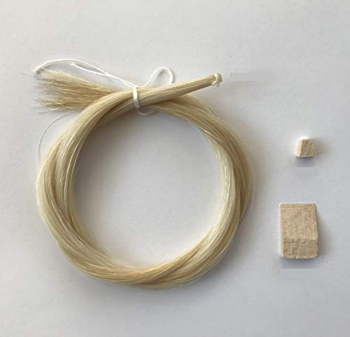 MI&VI Premium Quality Mongolian Horse Hair for Violin, Viola Bows - Unbleached, White 29.5