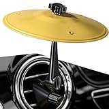 Facmogu Car Cymbal Air Vent, Car Symbol Drum, Make Your Driving Fun, Easy to Install, Mini Drum Crash Cymbal For Cars, Mini Compact Cars Accessory Compatible with Most of Vehicles - Matte Yellow