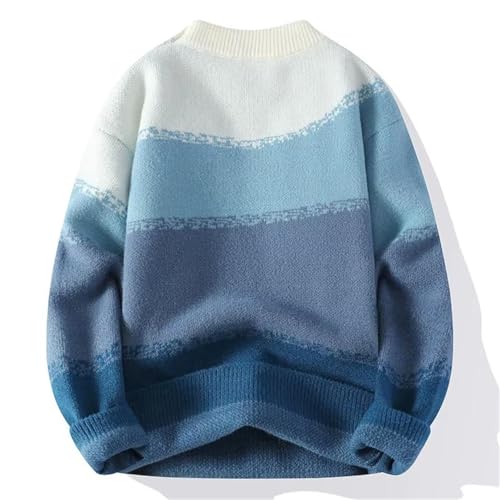Men Casual Knitwear Pullover - Thick Color Block Sweater for Autumn and Winter2