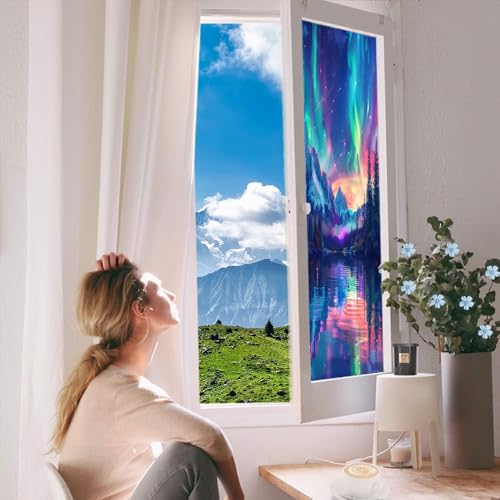Vinilo para ventana con diseño Fantasy Aurora Borealis 31.5x47.2 pulgadas miniatura 6